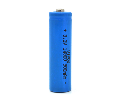 Літій-залізо-фосфатний акумулятор 14500 Lifepo4 Vipow IFR14500 TipTop, 500mAh, 3.2V, Blue Q50/500