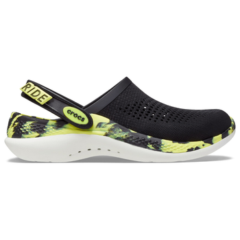 Сабо Crocs LiteRide 360 Marbled Clog 42-43 р 27-27.5 см Черные с желтым 206708-M9/W11 Black/Citrus