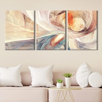 Модульна картина Холстович Modern Abstract Psychedelic Lines 225х100 см. Картина з абстракцією у вітальню, спальню, кухню, офіс, iнтер'єрна