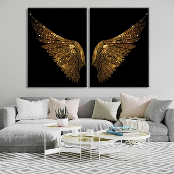 Модульная картина Холстович Angel Wings 60х40 см. Картина Крылья Ангела для гостиной, спальни, офиса, интерьера