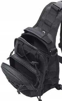 Рюкзак тактический для выживания на плечо 20 BLACK