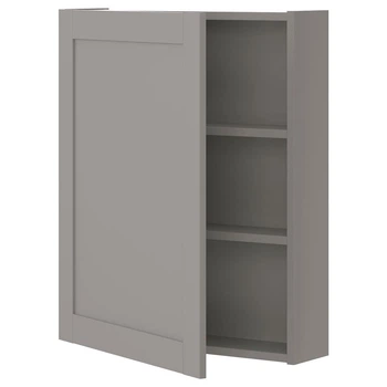 Шафа підвісна з 2 полицями та дверцятами IKEA ENHET 60x17x75 см сіра (793.236.53)