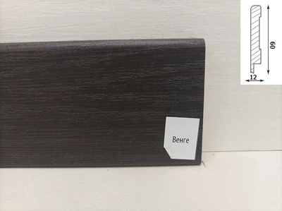 Плинтус Супер Профиль Венге 2800x60x12 Темно-коричневый 1260v