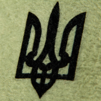 Флісова шапка олива з чорним гербом, розмір XL
