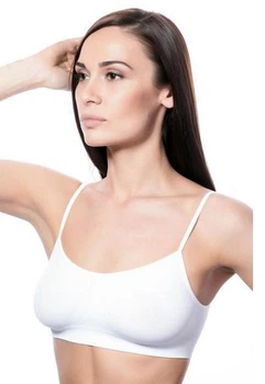 Tоп бесшовный женский на тонких бретелях Giulia Brassiere Bianco S/M Белый