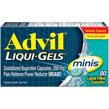 Болеутоляющее средство для снижения температуры, Advil, 80 капсул
