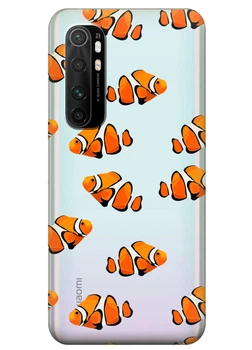 Прозрачный силиконовый чехол iSwag для Xiaomi Mi Note 10 Lite с рисунком Рыбки (KS3541)