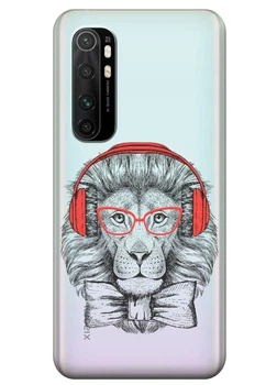 Прозрачный силиконовый чехол iSwag для Xiaomi Mi Note 10 Lite с рисунком Лев (KS3557)