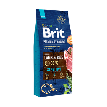 Сухой корм Brit Premium Sensitive Lamb для собак с чувствительным пищеварением со вкусом ягненка