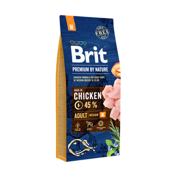 Сухой корм Brit Premium Adult M для взрослых собак средних пород со вкусом курицы