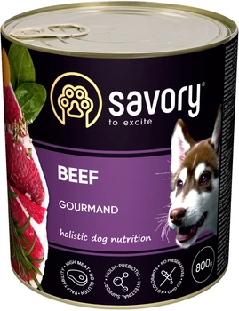 Влажный корм Savory для взрослых собак с говядиной 800 г
