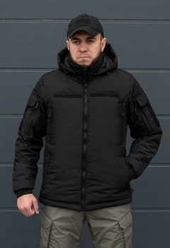 Куртка зимняя тактическая на молнии с капюшоном L polk black