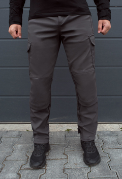 Утеплённые тактические штаны на флисе soft shell XL gray fleec