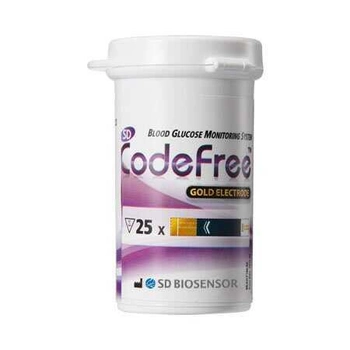 Тест-полоски для определения уровня глюкозы в крови КодФри (CodeFree), 25 шт.