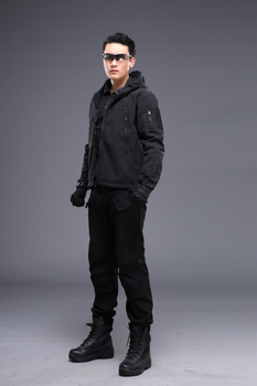 Тактична куртка / вітровка Pave Hawk Softshell black XL