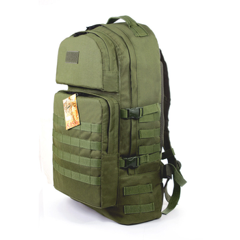 Армейский туристический тактический рюкзак на 60 литров олива с поясным ремнем