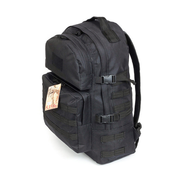 Походный тактический рюкзак на 40 литров Черный с поясным ремнем