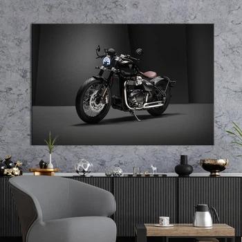 Настінний декор картина на полотні мотоцикл Triumph Bobber Bonneville 51x34 см (1406-1)