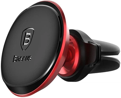 Автодержатель Baseus Magnetic Air Vent Car Mount Holder with cable clip Red