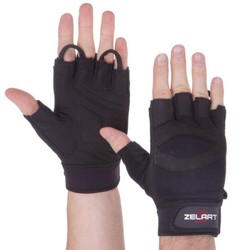 Перчатки тактические без пальцев , военные перчатки, перчатки многоцелевые размер L Черные SB-161591