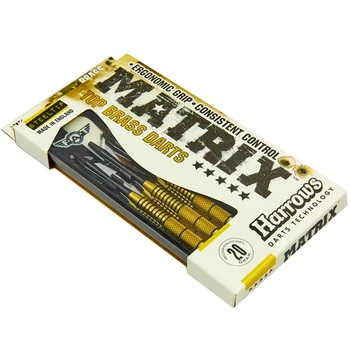 Дротики для игры в дартс цилиндрические Harrows PRO BRASS Steel Tip MATRIX (латунь, вес 20гр, 3шт.,+3хвост,+3опер) (B106-20)