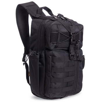 Рюкзак тактичний патрульний однолямочный SILVER KNIGHT 30 літрів black TY-5386