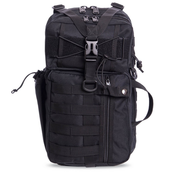 Рюкзак тактичний патрульний однолямочный SILVER KNIGHT 30 літрів black TY-5386