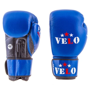 Боксерские перчатки Velo AIBA кожа 12oz синие