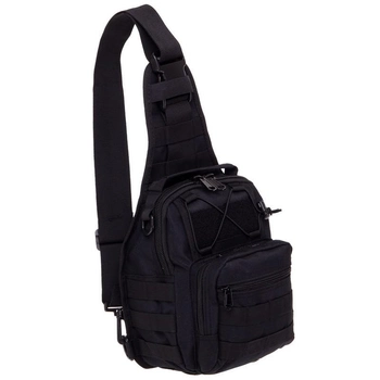 Рюкзак тактический патрульный однолямочный сумка-слинг тактическая SILVER KNIGHT V-7 л black TY-098