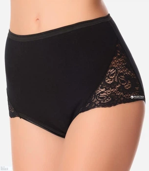 Высокие трусики слип с кружевом Jadea 07 Nero 52(3XL) Черный