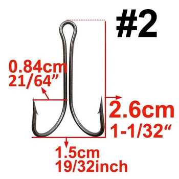 Двойной крючок FOX Double Hook #2 (HiCarbon) черный (1шт)