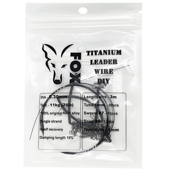Купити Titanium leash 0.5mm 66lb 30kg 3m FOX Titanium Leader Wire