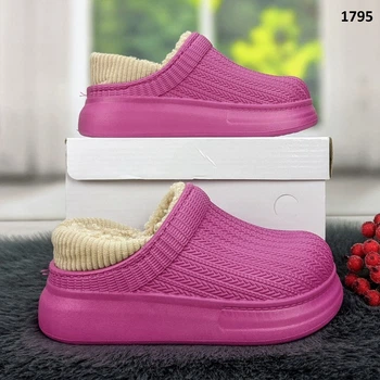 Галоші без задника сабо дитячі Dago Style малинові на хутрі 35 р (22,5 см) 1795