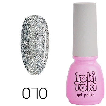 Гель-лак Toki Toki 070, 5 мл, серебряные блестки