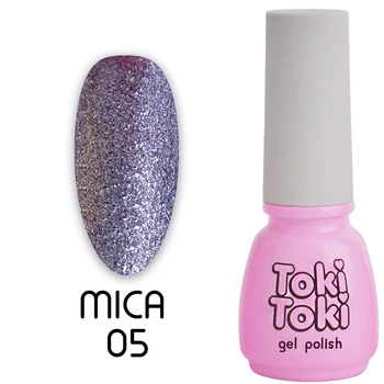 Гель-лак з блискітками (бузковий) Mica 005 Toki Toki 5 мл