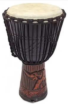 Барабан джембе резной дерево с кожей (50х27х27 см) ShamanShop 29415G