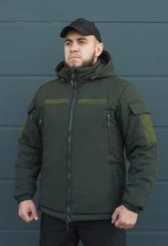 Куртка зимняя тактическая на молнии с капюшоном M polk khaki