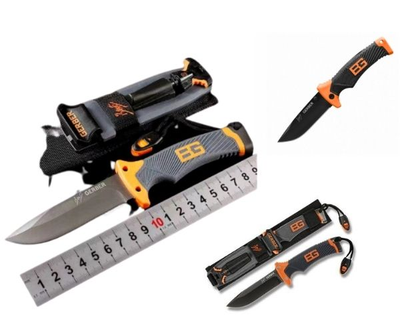 Ніж туристичний з високовуглецевої сталі і з Rubber руків'ям gerber bear grylls ultimate