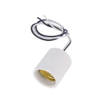 Патрон ABaTap Е27 Білий прямий кераміка з проводом