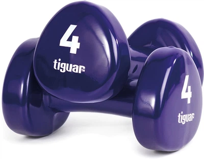 Вінілові гантелі Tiguar 4 кг пара Баклажановий (TI-HW0040BOX)