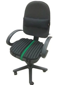 Эргономические подушки EKKOSEAT на офисное и компьютерное кресло. Комплект. Графит. Зеленый съемный ремень.OF-1G2Hback26forback78