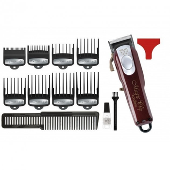 Аккумуляторная машинка для стрижки Wahl Magic Clip Cordless 5V 08148-2316 с плавной регулировкой длины стрижки Бордовый