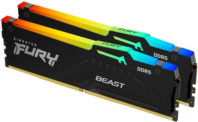 Оперативна пам'ять Kingston FURY DDR5-5600 32768MB PC5-44800 (Kit of 2x16384) Beast RGB AM5 Black (KF556C36BBEAK2-32)
