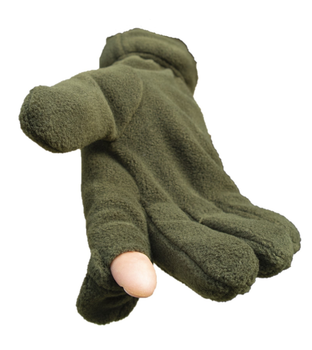 Флісові зимові тактичні рукавички перчатки по краю і відкидні накладки на обох вказівних пальцях UkrCossacks 1.0 хакі XL, XXL
