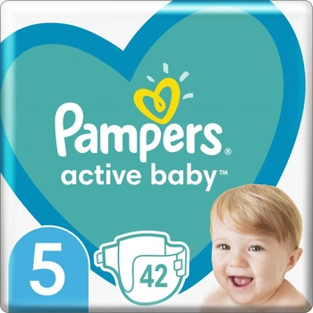 Подгузники Pampers Active Baby Размер 5 Junior Extra Sleep 42 штуки 11-16 кг
