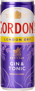 Напій алкогольний Gordon's Gin-Tonic 6.4% 0.25 л (05000289925051)