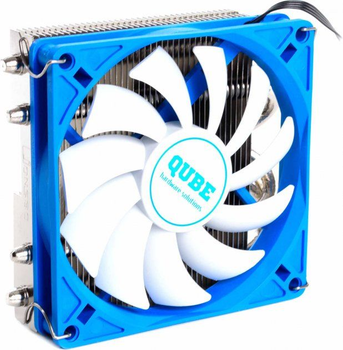 Кулер процесорний Qube QB-OL400 Blue (92mm/4pin/800-3000RPM/33Dba/4 тепл. трубки)