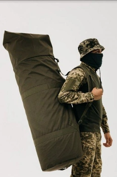 Тактичний військовий транспортний сумка-рюкзак 115 л баул Оліва
