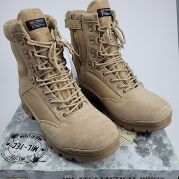 Ботинки тактические Mil-Tec Tactical Boot Zipper YKK Khaki ВСУ (ЗСУ) 12822104 7314 43 р хаки TR_4314