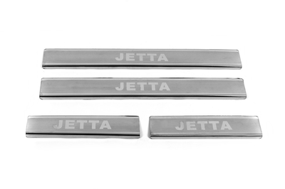 Накладки на пороги Carmos V3 (4 шт, нерж) для Volkswagen Jetta 2011-2018 гг.